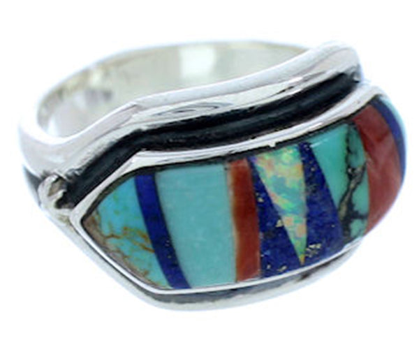 Multicolor Southwest Sterling Silver Jewelry Ring Size 8-1/2 YS72440